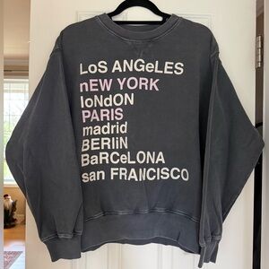 ANINE BING CITY LOVE CREWNECK SWEATSHIRT - SIZE L